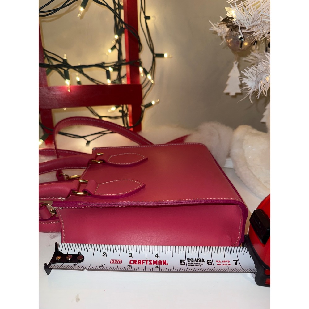 Anna Paola Pink Mini Top Handle Crossbody Bag Gold Hardware Adjustable Strap - Picture 12 of 12